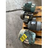 (JJ) (4) Electric Motors; (3) 3HP, (1) 5HP, Reliance Electric, Baldor, Toshiba