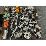(KB) Pallet of Small Valves, Tufline, AT, Flowserve, XOMOX, Deublin, Most are Stainless