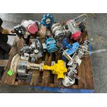(KB) Pallet of Valves, Samson 2" Steel, AT 3" Stainless, Cameron 4" Butterfly, Flowserve 2" Lined, &