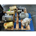 (KB) Pallet of Baldor-Reliance 3HP & 5HP Motors, 8.6KW Motor, Gardner Denver 2.5HP, Siemens 3HP Moto