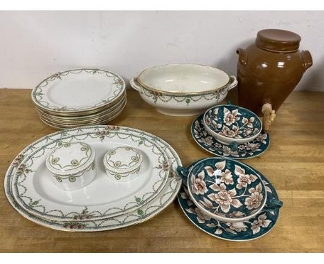 A mixed lot of china including a set of ten dinner plates, stamped Copeland, late Spode to base (each: 26cm), with two matchi