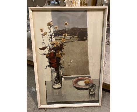 A modern reproduction print, Still Life with Flowers and Egg (60cm x 40cm)