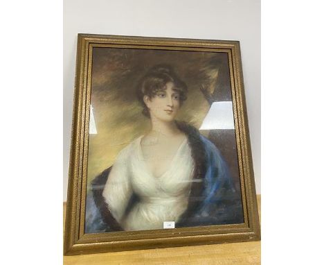 19thc School, Portrait of a Lady, pastel (67cm x 54cm)