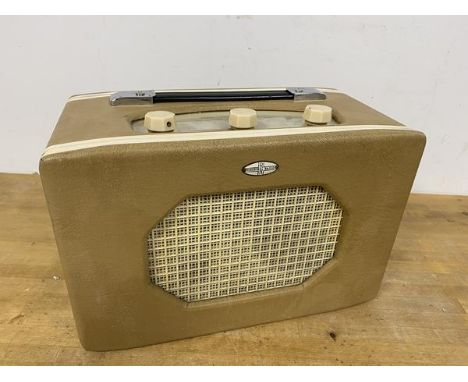 A vintage Roberts radio, type MR, serial no. M7529, the dial to top with multiple European cities and territories including L