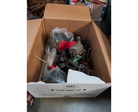 A box of classic &amp; vintage carburettors, Ford console &amp; Zephyr Zodiac fuel pump etc COLLECT ONLY