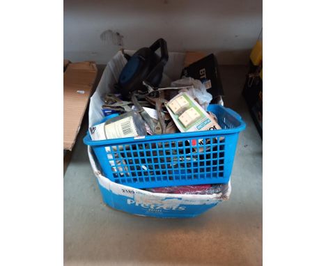 A box of assorted tools &amp; extension cables COLLECT ONLY.