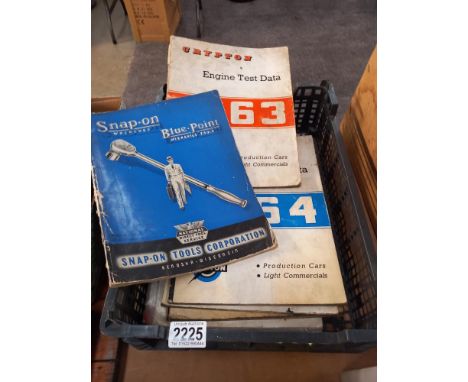 1963 &amp; 1964/65/66 Crypton engine test data books &amp; 1941 snap on tools catalogue &amp; 1964 Lucas spares book etc. COL