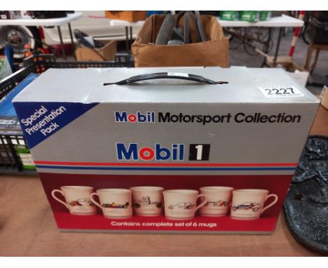 A boxed Mobil 1 motorsport collection pack set of 6 mugs COLLECT ONLY
