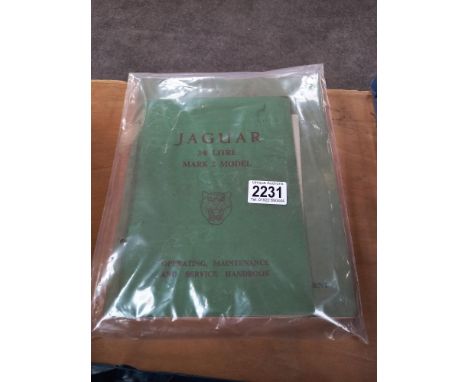 A Jaguar 3.8 MK2 handbook &amp; 2.4 service manual &amp; handbook COLLECT ONLY