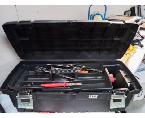 A Keter toolbox with various tools COLLECT ONLY