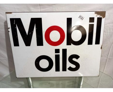An enamel Mobil Oils sign, 59 x 44 cm, COLLECT ONLY.