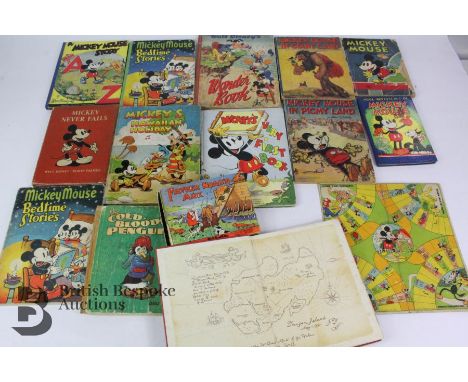 Quantity of vintage Disney pre 1950, including Mickey Mouse in Giant Land, Mickey Mouse Crusoe, Pluto's Play-time, Father Noa