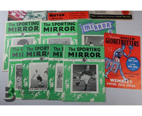 Quantity of sporting ephemera including 8 All Sport Magazines 1, 3, 4, 6, 7, and 12, published Goteborg 1940s, nice period ar