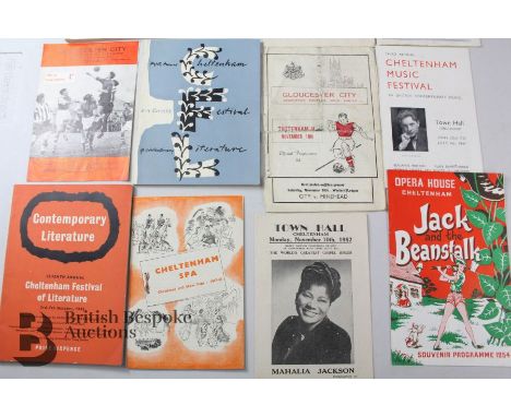 Over 80 Cheltenham and Gloucester theatre and music programmes plus local books and ephemera, including Cheltenham Opera Hous