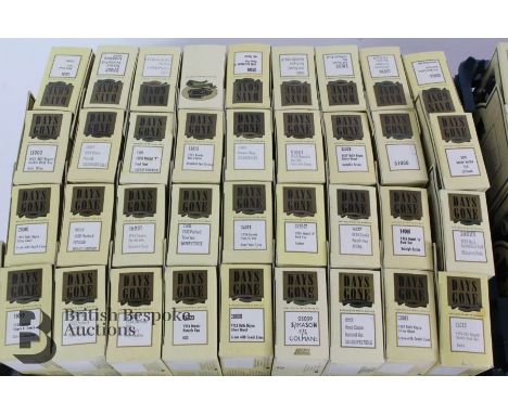 Collection of 72 Days Gone Lledo die cast cars, trucks, buses, and horse and carts, including 1934 Model A Ford Truck Dunlop 