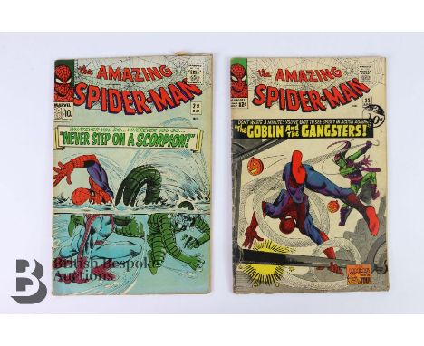 Marvel Comics - The Amazing Spider-Man #23 April and #29 October 1965, "Goblin and the Gangsters" and "Never Step on a Scorpi