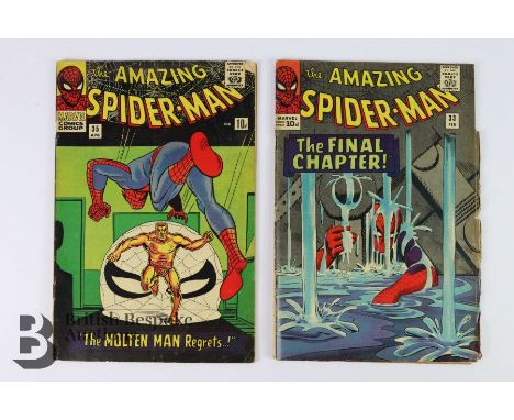Marvel Comics - The Amazing Spider-Man 1966, #33 February "The Final Chapter" and #35 "The Molten Man Regrets", written by St