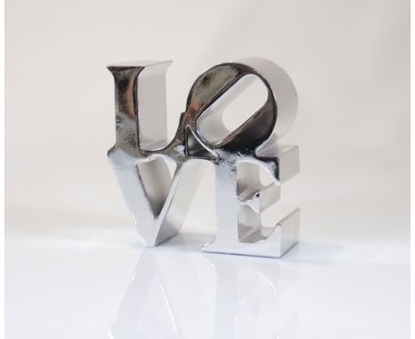  Robert Indiana (after) Love Silver, 2018 numbered Edition of 500 Studio Editions - Alloy sculpture - Sold with original box 