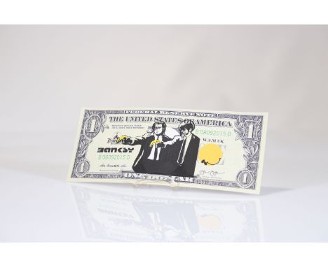  Banksy x Dismaland Screen-printed dollar bill - Period: Xxth - Sizes: H 114 mm L 265 mm - Weight (K): 0,1kg - Condition: at 