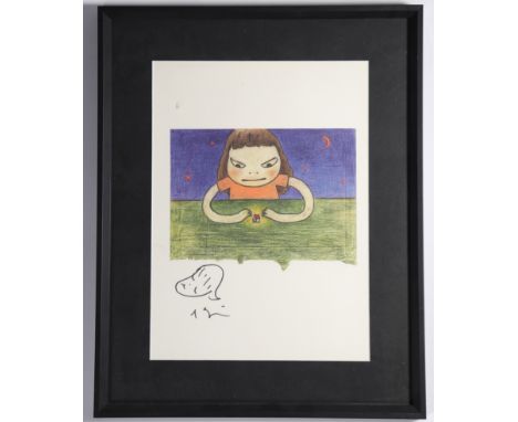  Yoshitomo Nara (after) - Hand-signed ink drawing on Drawing File book page - Period: Xxth - Sizes: H 365 mm L 265 mm - Weigh