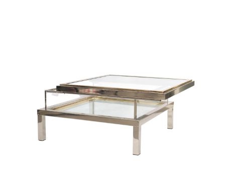  Maison Jansen rare coffee table with sliding top 1970 - Period: Xxth - Sizes: H 450MM L 780MM - Weight (K): 45kg - Condition