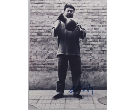  AI WEIWEI (Born in 1957) Dropping a Han Dynasty Urn Silver print signed lower right in marker by the artist - Period: Xxth -