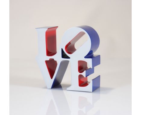  Robert Indiana (after) Love White Blue Red, 2018 numbered Edition of 500 Studio Editions - Alloy sculpture - Sold with origi