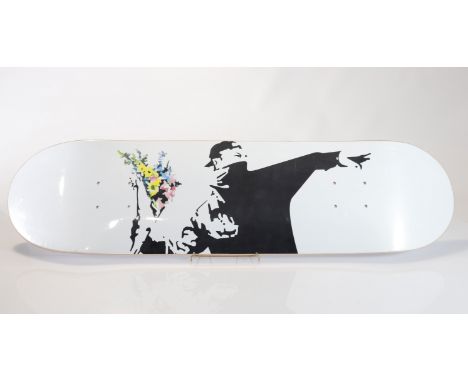  Banksy (after) - Flower Thrower, 2018 Screenprint on skateboard deck Made in limited edition by Brandalism in 2017. - Period