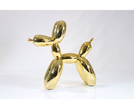  Jeff Koons (after) Balloon dog Gold Editions Studio. - Period: Xxth - Sizes: H 300 mm L 300 mm - Weight (K): 1,8kg - Conditi