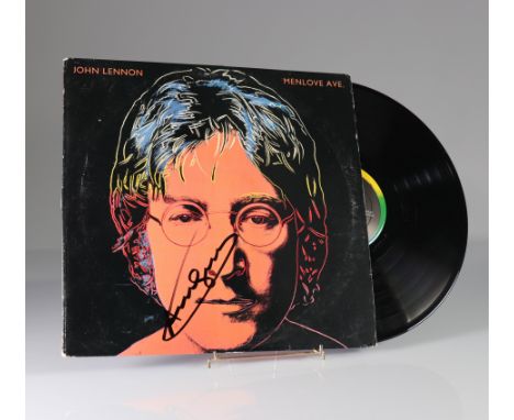  ANDY WARHOL - JOHN LENNON - MENLOVE AVE., 1986 Hand signed by Andy Warhol in black marker on front side of silkscreen on vin