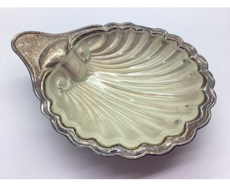 A Hallmarked Silver Butter Dish, J.G Ld, Birmingham, of decorative shell design, with scrollwork detail and wavy rim, raised 