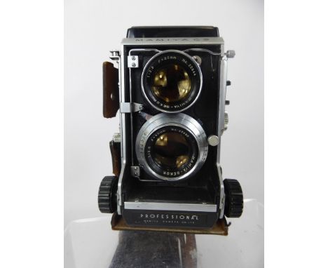 Mamiyaflex C3 Camera 80/2.8 and Case, (nof), Mamiyaflex 135/4.5 Lane Prism, (mirror loose, both lenses need cleaning).