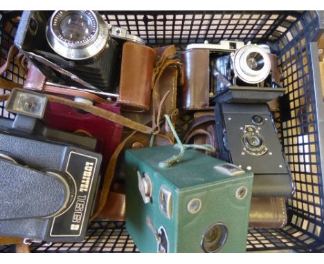 A Box of Miscellaneous Cameras, including Solida III, Nettar 517/16, VPK Autographic 127 & Stylus, Ensign Greyhound, Voigtlan