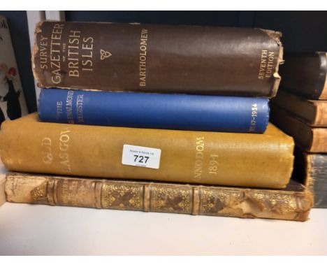 A Collection of Vintage Survey Books to include Gazetteer of The British Isles 1926, Old Glasgow 1894, Tour Through Scotland 