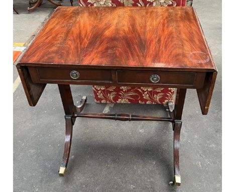 Mahogany drop end sofa table 