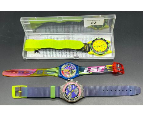 A group of Swatch watches, comprising chronograph gentleman's