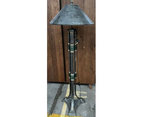 Contemporary heavy metal and glass floor standing lamp 