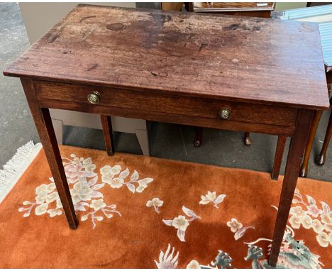 Antique console/ writing table with single under drawer and square tapered legs 