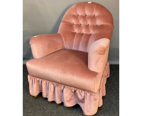 20th century button back bedroom chair [91cm high] 