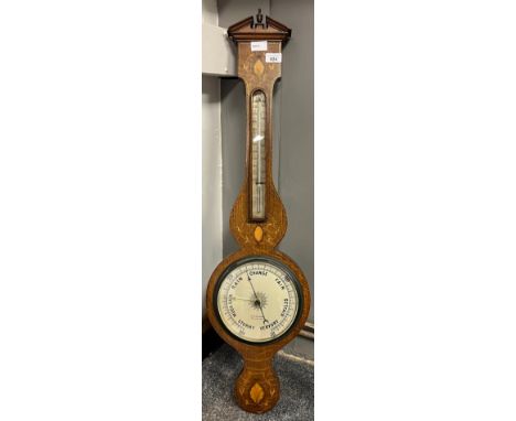 Antique wall barometer and thermometer by P. Stevenson Edinburgh. [100cm in length] 