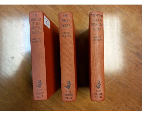 A Collection of Three First Edition Novels by Agatha Christie entitled The Adventures Of The Christmas Pudding, The Pale Hors