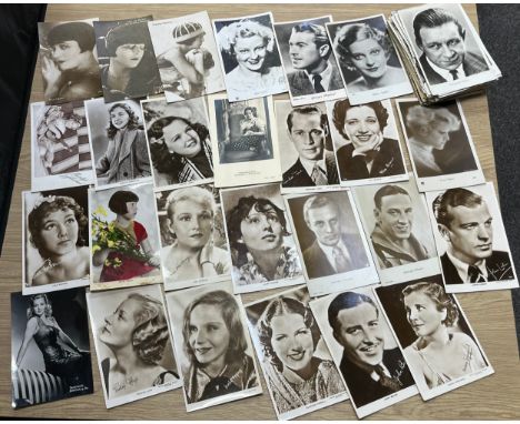 A Large quantity [pile] of antique/ vintage French and British postcards of actors and actresses. 