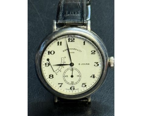 Eberhard & Co - A Days 8 Jours power reserve stainless steel gentleman's wristwatch. All round very good condition Ref 3 ATM 
