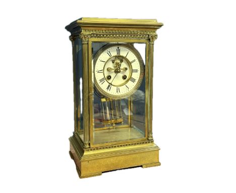Samuel Marti French 19th century four glass mantle clock - currently ticking Height 31 cm
