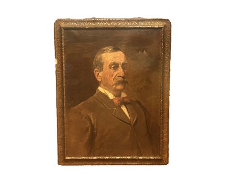 Victorian portrait of a gentleman, signed to verso Ward Robertson c1899. 2x Puncture marks to background. 78 cm x 60 cm size 