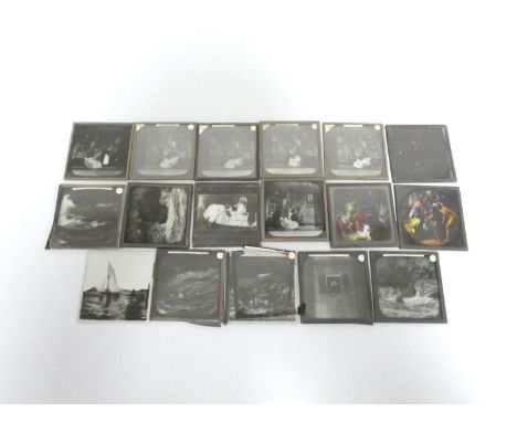 Seventeen magic lantern slides of lifeboat interest, including seven life model stories of “The Women of Mumbles Head” compri