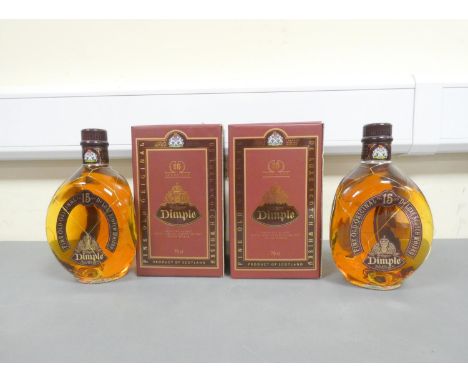 Two bottles of Dimple 15 years old blended scotch whisky, Selected blended and bottled by J. Haig &amp; Co Edinburgh, 75cl, 4