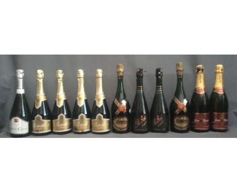 Eleven bottles of sparkling wine to include PIEROTH Rose Extra Dry 75cl,no abv. stated x4, PIEROTH Rotgold 75cl, no abv. stat