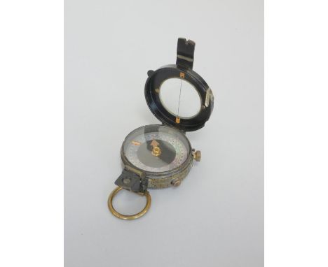 British prismatic marching mk IX compass by E.R. Watts &amp; Son, London, of Verner's pattern, serial number 3611, dated 1935