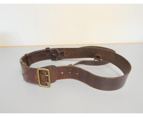 WW1 era British Army Sam Browne leather belt.